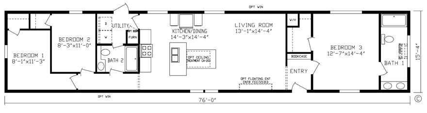 Marshfield 16 X 76 1165 Sqft Mobile