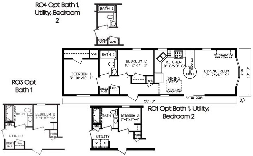 Shelburn 14 0 X 50 687 Sqft Mobile